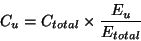 \begin{displaymath}
C_u = C_{total} \times \frac{E_u}{E_{total}}
\end{displaymath}